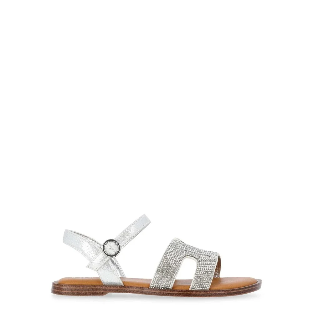 Wonder Nation Rhinestone‎ Sandal 17816917416 Silver Metallic Big Girl Size 5